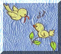 Cool Creations Embroidery Designs - Two yellow birds