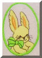 Bunny with green ribbon embroidery by Cool Creations