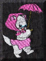 Cool Creations Embroidery Designs - Kitten with umbrella