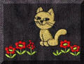 Beautiful embroidery designs by Cool Creations - Cat with red flowers