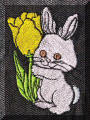 Cool Creations Embroidery Designs - Bunny with yellow tulip