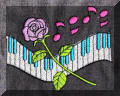 Beautiful embroidery designs by Cool Creations - Piano and rose