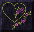 Beautiful embroidery designs by Cool Creations - Heart and pink flowers