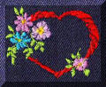 Exquisite embroidery designs by Cool Creations - Red heart and flowers