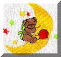 Exquisite embroidery designs by Cool Creations - Teddy on the moon
