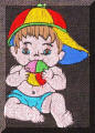 Embroidery designs by Cool Creations - Baby with cap and ball